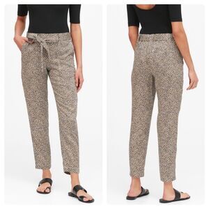 Banana Republic Pull On Belted Leopard Cheetah Pants Size XS